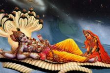 Lord Vishnu in Ksheer Sagar